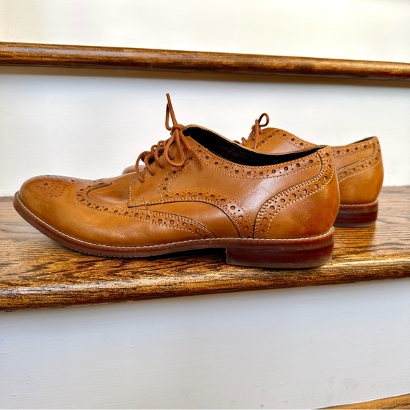 Rockport Style Purpose Brogue Wing Tip Oxford Dress Shoes 11 Brown - Picture 3 of 11